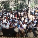 Los fieles y personas devotas participando del día que quedo bendecida la imagen del Padre Pio en La Barra